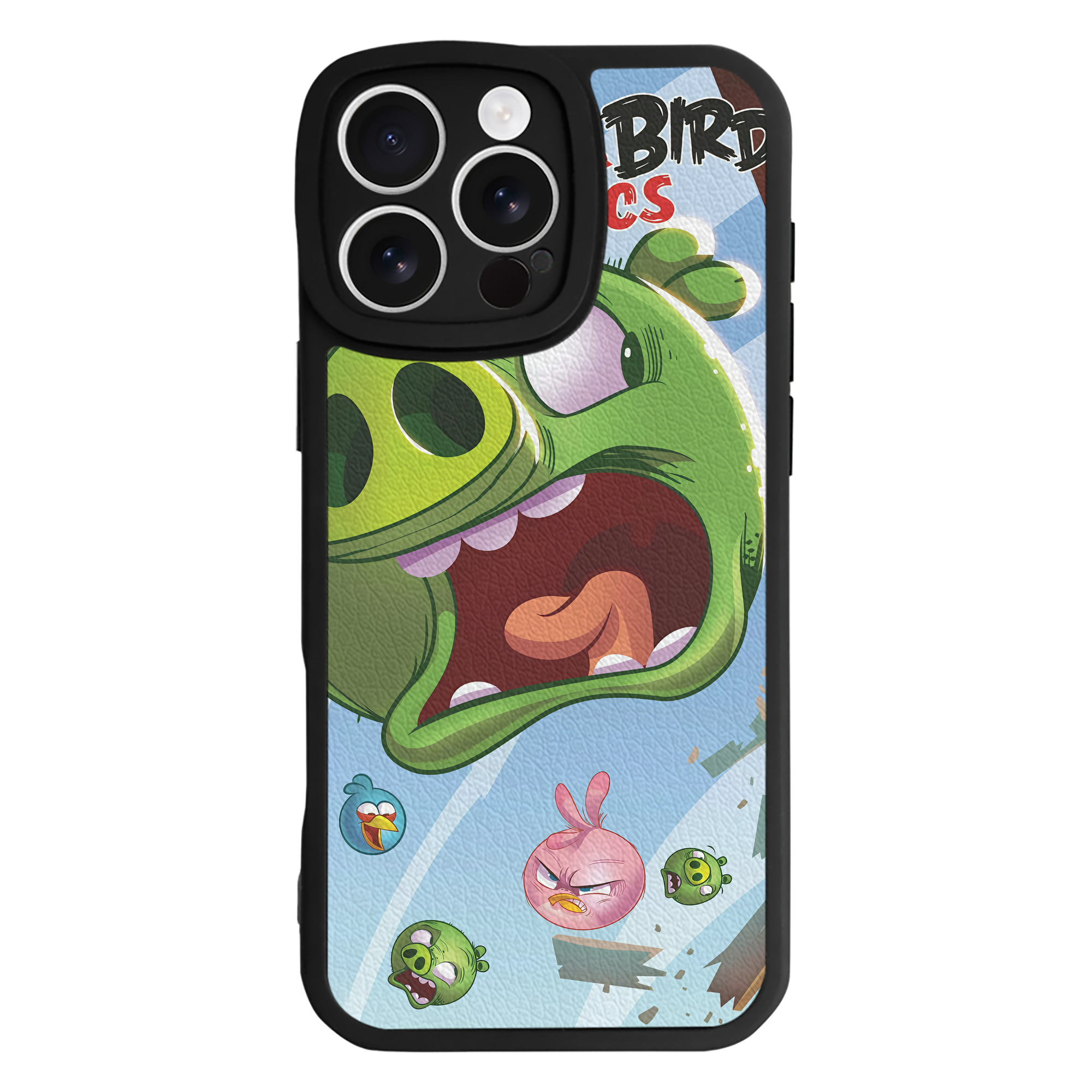 （画像用） Angry Birds アングリーバード 【iPhone 16シリーズ対応】シリコンスマホケース（レザー調） 材質：シリコン